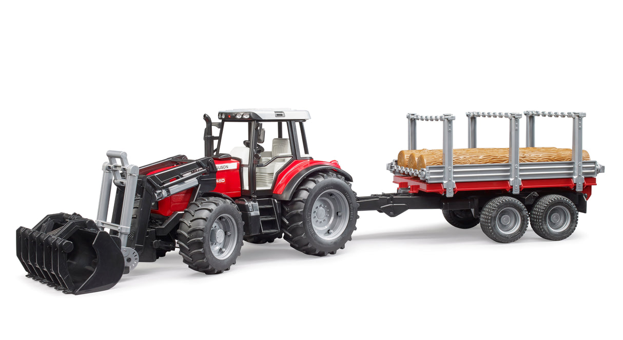 Massey Ferguson with Frontloader and timber trailer