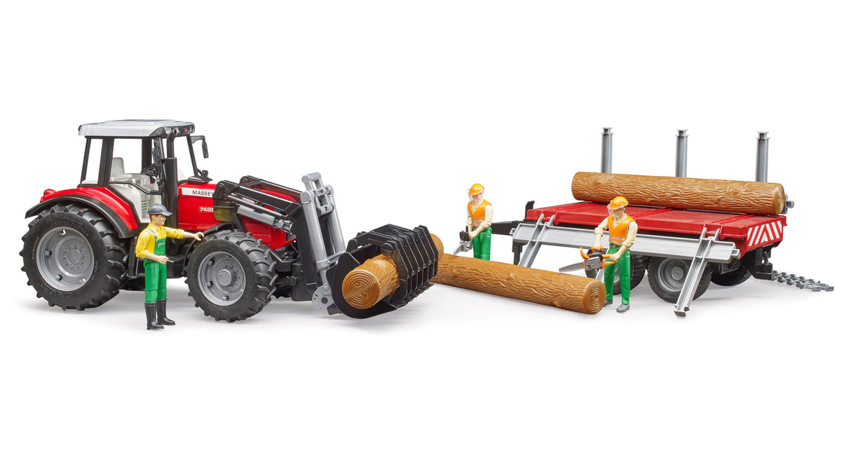 Massey Ferguson with Frontloader and timber trailer