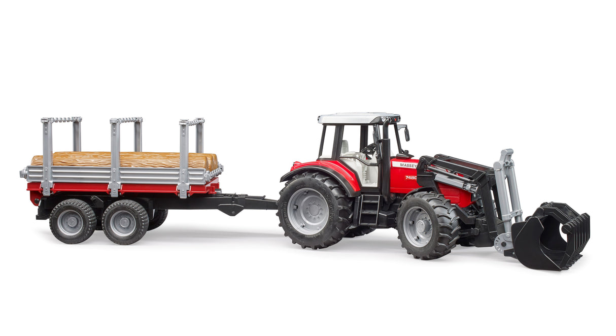 Massey Ferguson with Frontloader and timber trailer