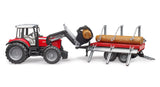 Massey Ferguson with Frontloader and timber trailer