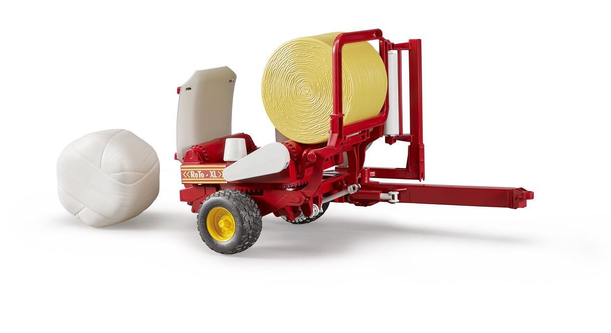 Bale wrapper with round bales