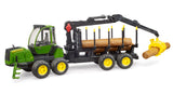 John Deere 1210E Forwarder with 4 tree trunks and grab