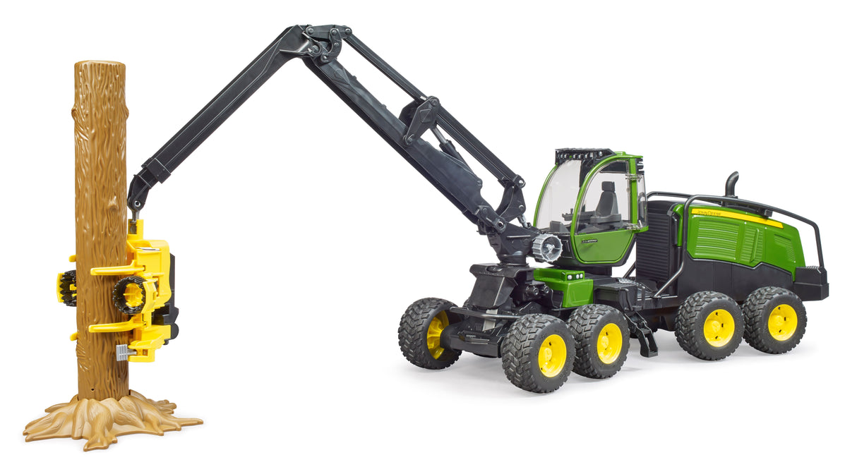 John Deere 1270G harvester with one tree trunk