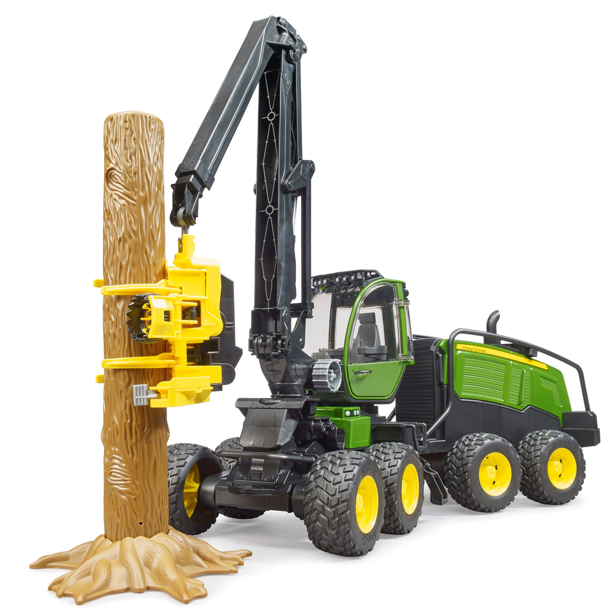 John Deere 1270G harvester with one tree trunk