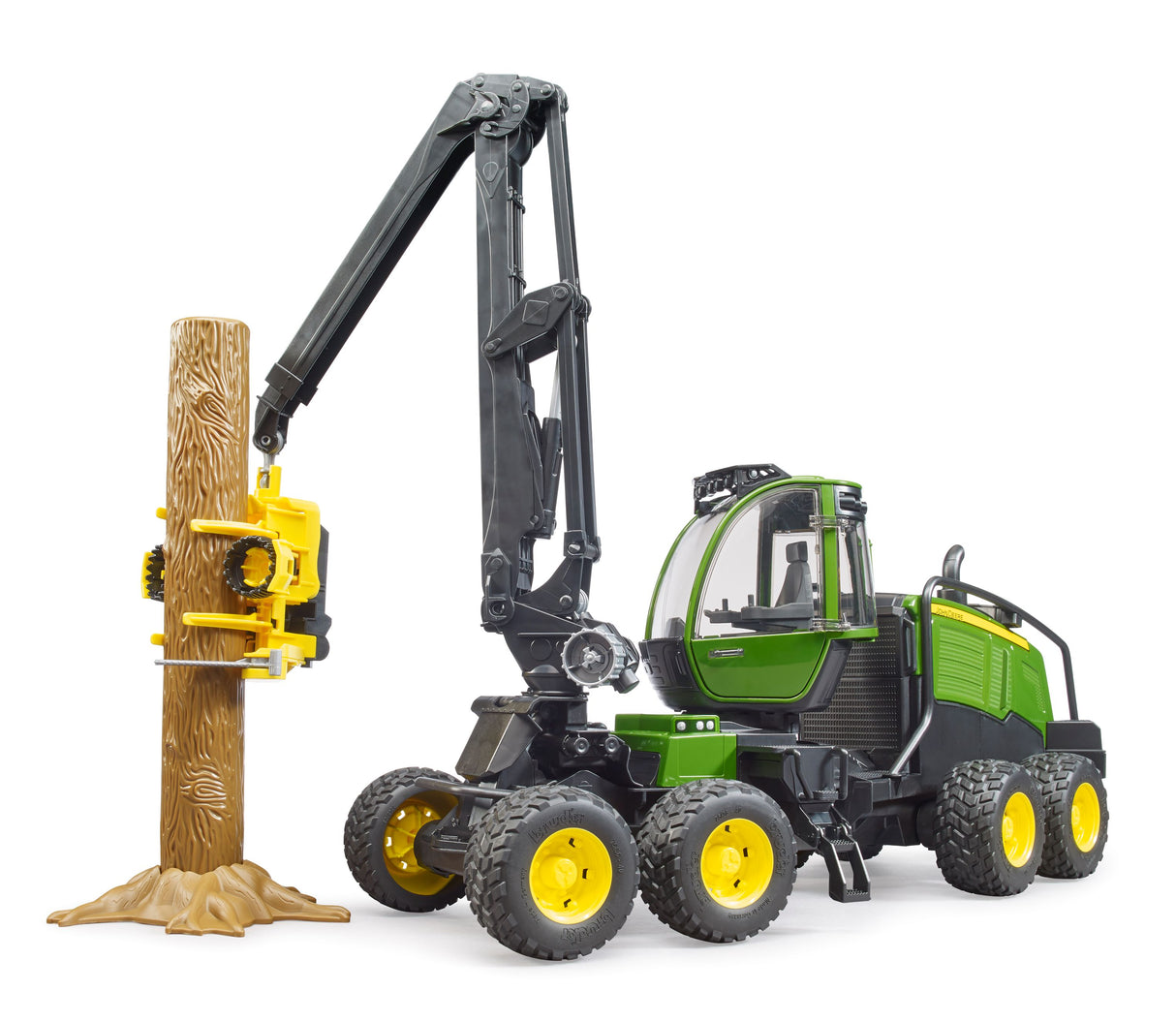 John Deere 1270G harvester with one tree trunk