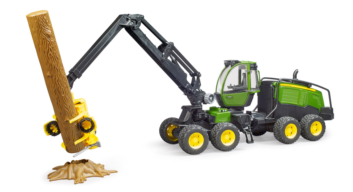 John Deere 1270G harvester with one tree trunk