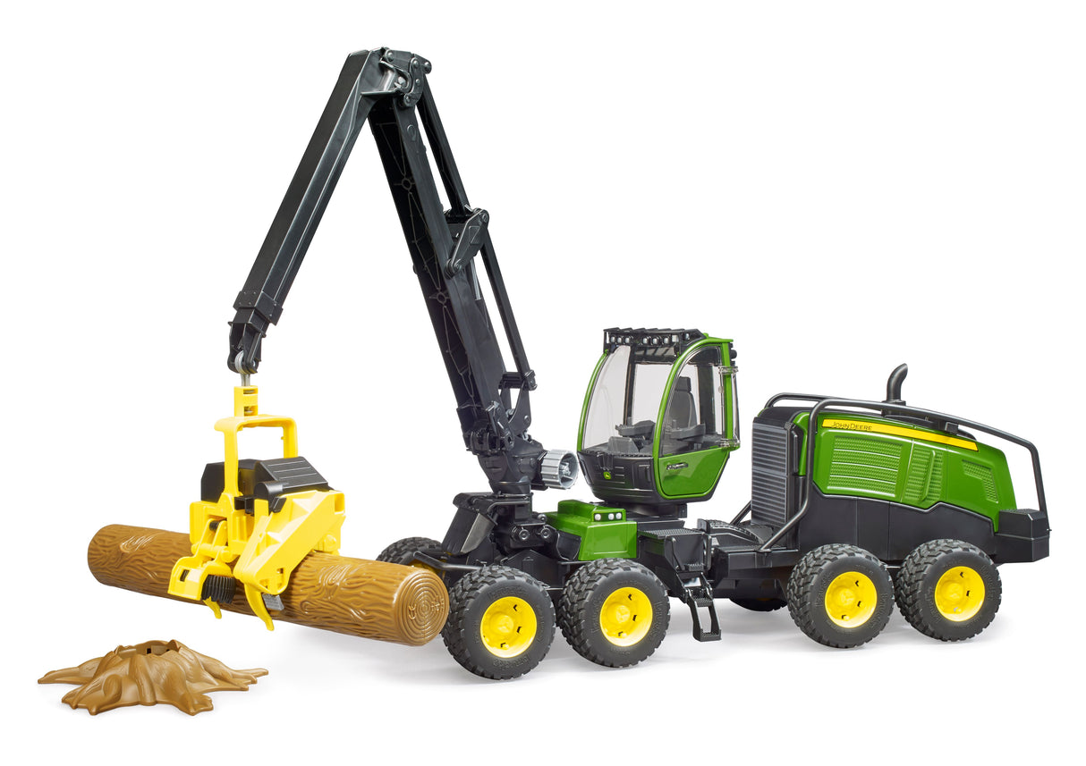 John Deere 1270G harvester with one tree trunk