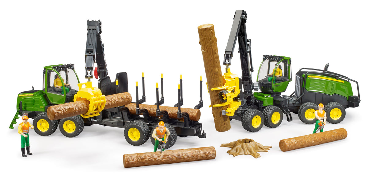 John Deere 1270G harvester with one tree trunk