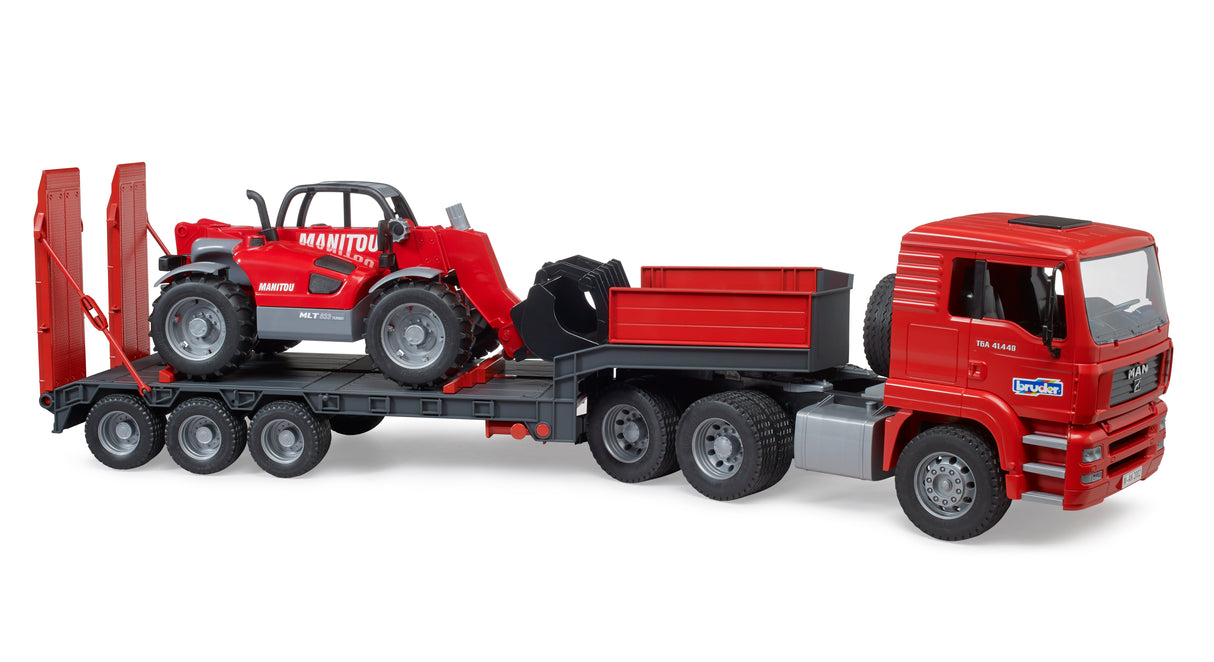 MAN TGA Truck with Low Loader Trailer and Manitou Telehandler