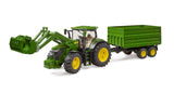 John Deere 7R 350 with frontloader and tandem axle tipping trailer