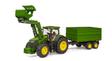 John Deere 7R 350 with frontloader and tandem axle tipping trailer