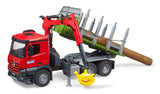 MB Arocs Timber truck with loading crane, grab and 3 trunks