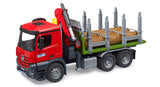 MB Arocs Timber truck with loading crane, grab and 3 trunks