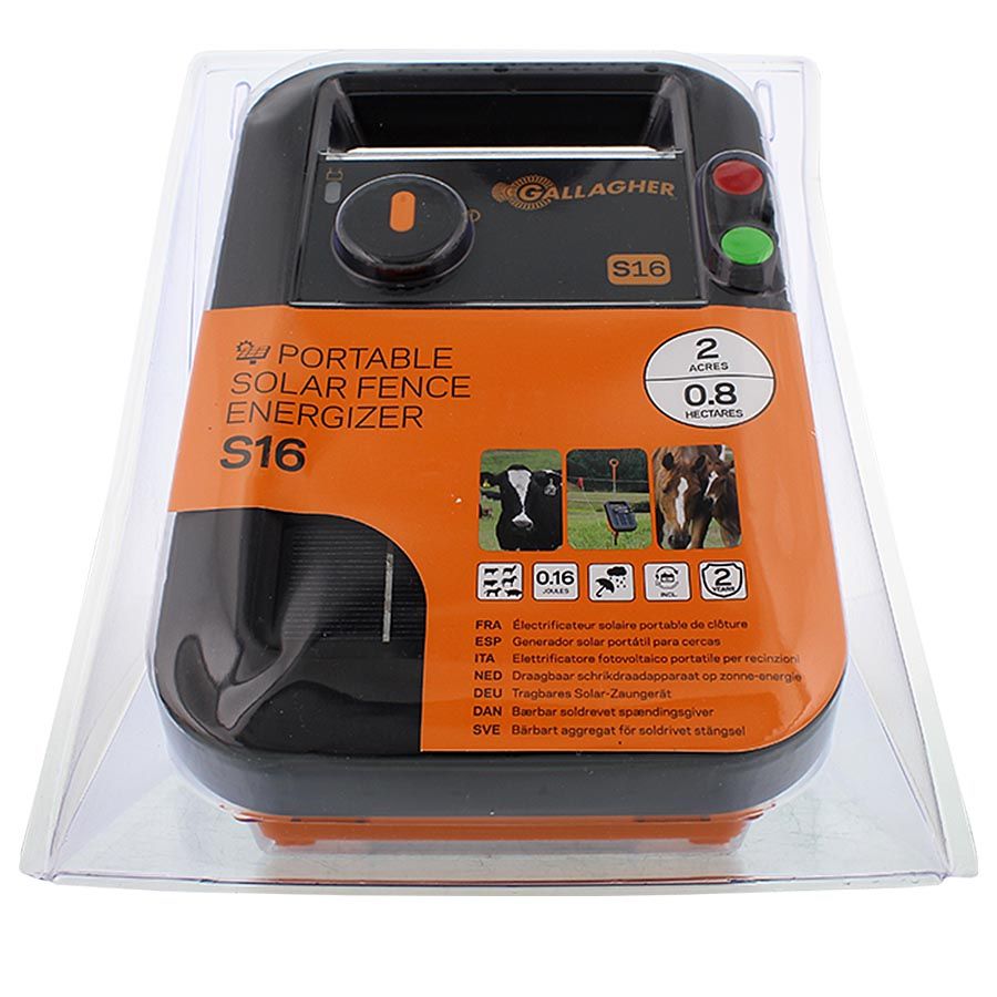 Gallagher S16 Solar Powered Energiser/Charger incl 6V Battery | ST |