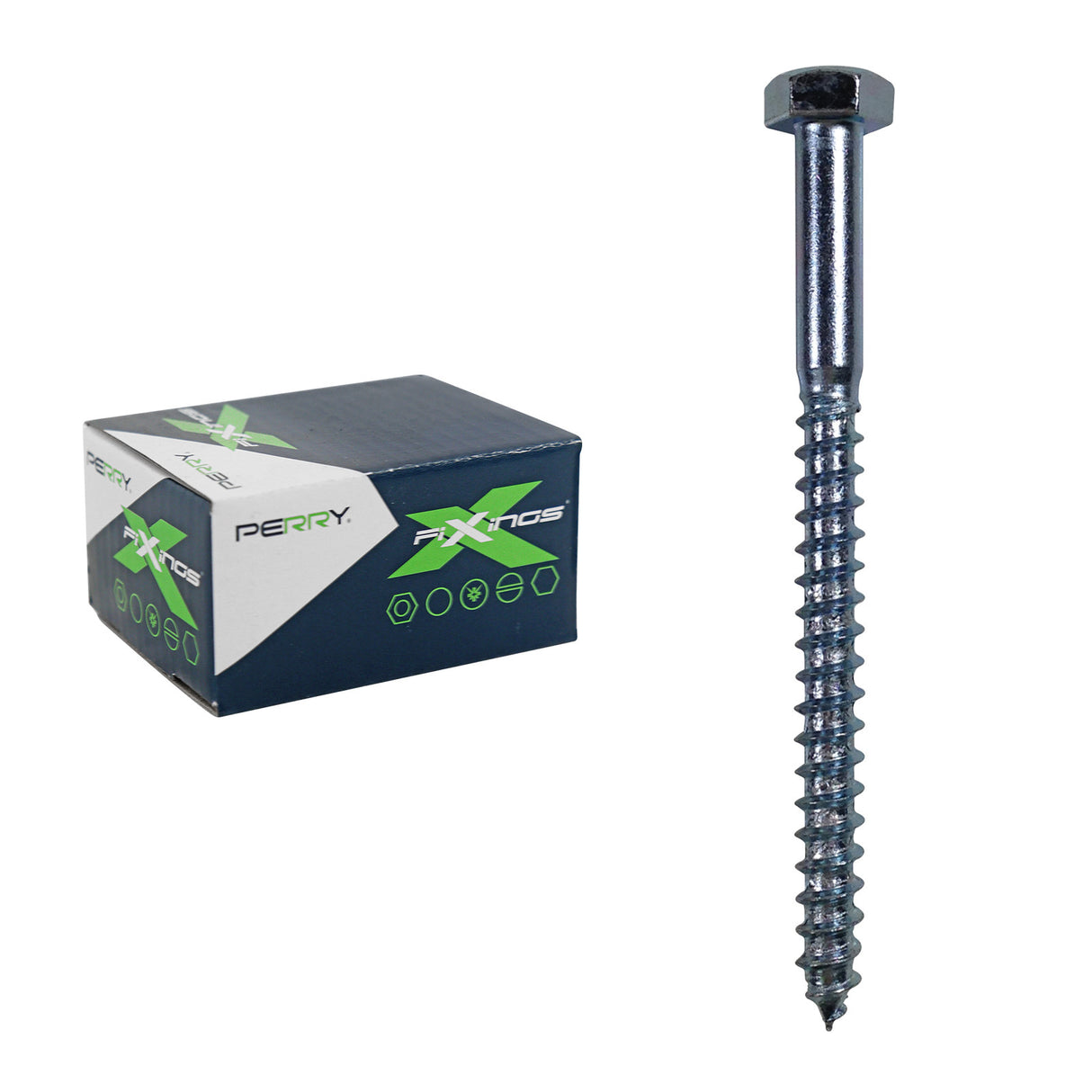 Coach Screw, Hex Head M8x40 - Box of 200