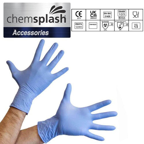 Nitrile Gloves - Box of 100 Blue Powder Free - Size Medium