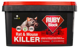 Ruby Blocks - Difenacoum - Rat & Mouse Killer - 5kg - Professional Use Only