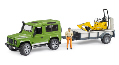 Land Rover Defender with JCB Mini Digger