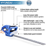 hyundai-550w-510mm-corded-electric-hedge-trimmer-pruner-hyht550e