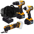 jcb-18v-b-l-combi-drill-b-l-impact-driver-multi-tool-kit-2x-5-0ah-lithium-ion-batteries-and-super-fast-charger-in-26-wheeled-kit-bag-21-18tpkmt-5