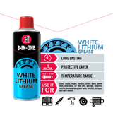 White Lithium Grease - 3-IN-ONE - 400ml Spray Can