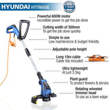 Hyundai 600W 30cm Corded Electric Grass Trimmer | HYTR600E