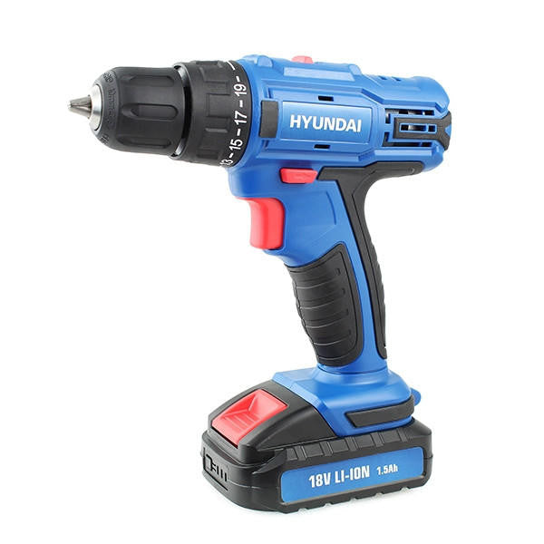 Hyundai HY2175 18v Li-Ion Cordless Drill Driver Includes 89 Drill Bit Accessories & Carry Case