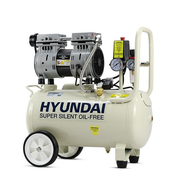 Hyundai 24 Litre Air Compressor, 5.2CFM/100psi, Silenced, Oil Free, Direct Drive 1hp | HY7524