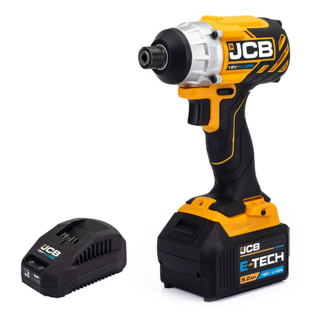 JCB 18V BRUSHLESS IMPACT DRIVER, 5AH BATTERY AND CHARGER | 21-18BLID-5X-B