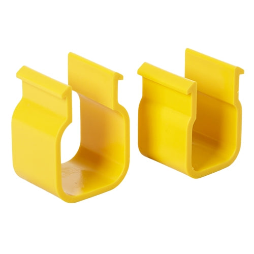 Pipe clip yellow, 28mm. Square tube to Lubing Aluminium