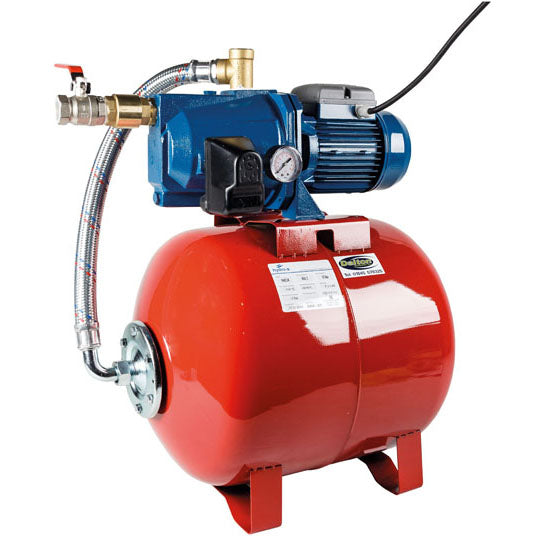 PumpSet Jet 100. Complete with 60L horizontal tank, pressure gauge & pressure switch. 1.0kW