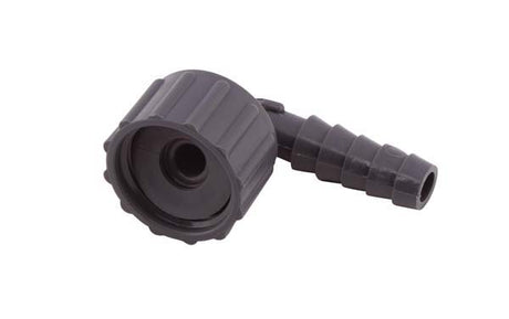 ¾" F x 20mm Nut & Tail, Polypropylene, 90º Elbow, Female thread x hose tail