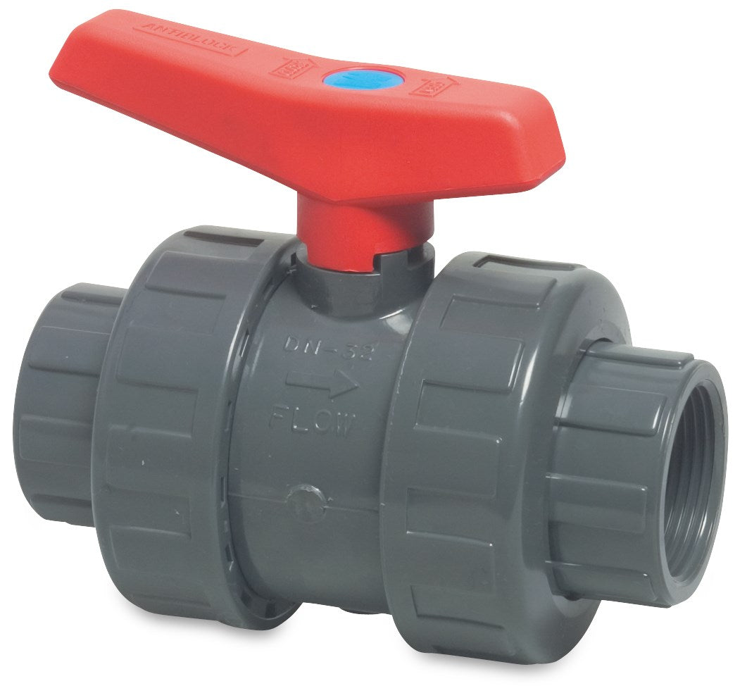 PVC Double Union Ball Valve 3/4" FBSP