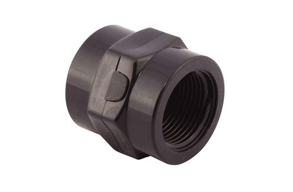 ¾" x ¾" PVC Threaded Socket, Female thread x Female thread