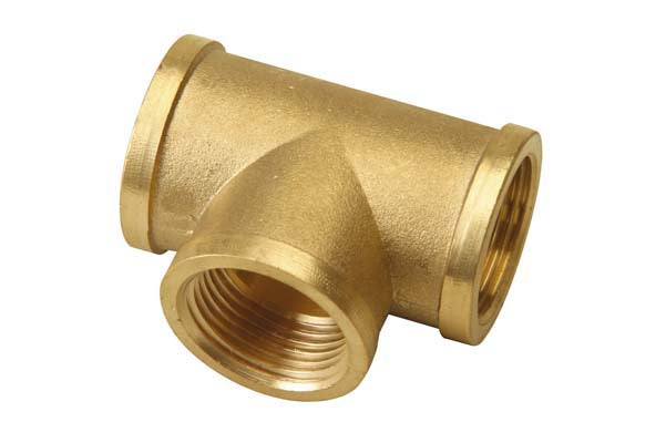 ¾" x ¾" x ¾" Brass T-Piece 90°, Female thread x Female thread x Female thread