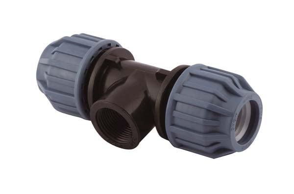 25mm x ½" x 25mm Compression T-Piece 90°, Compression x Female thread x Compression