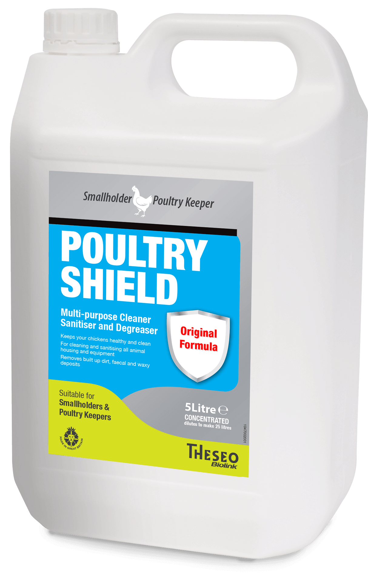 Poultry Shield, Cleaner Sanitiser & Odour Neutraliser | 5lt